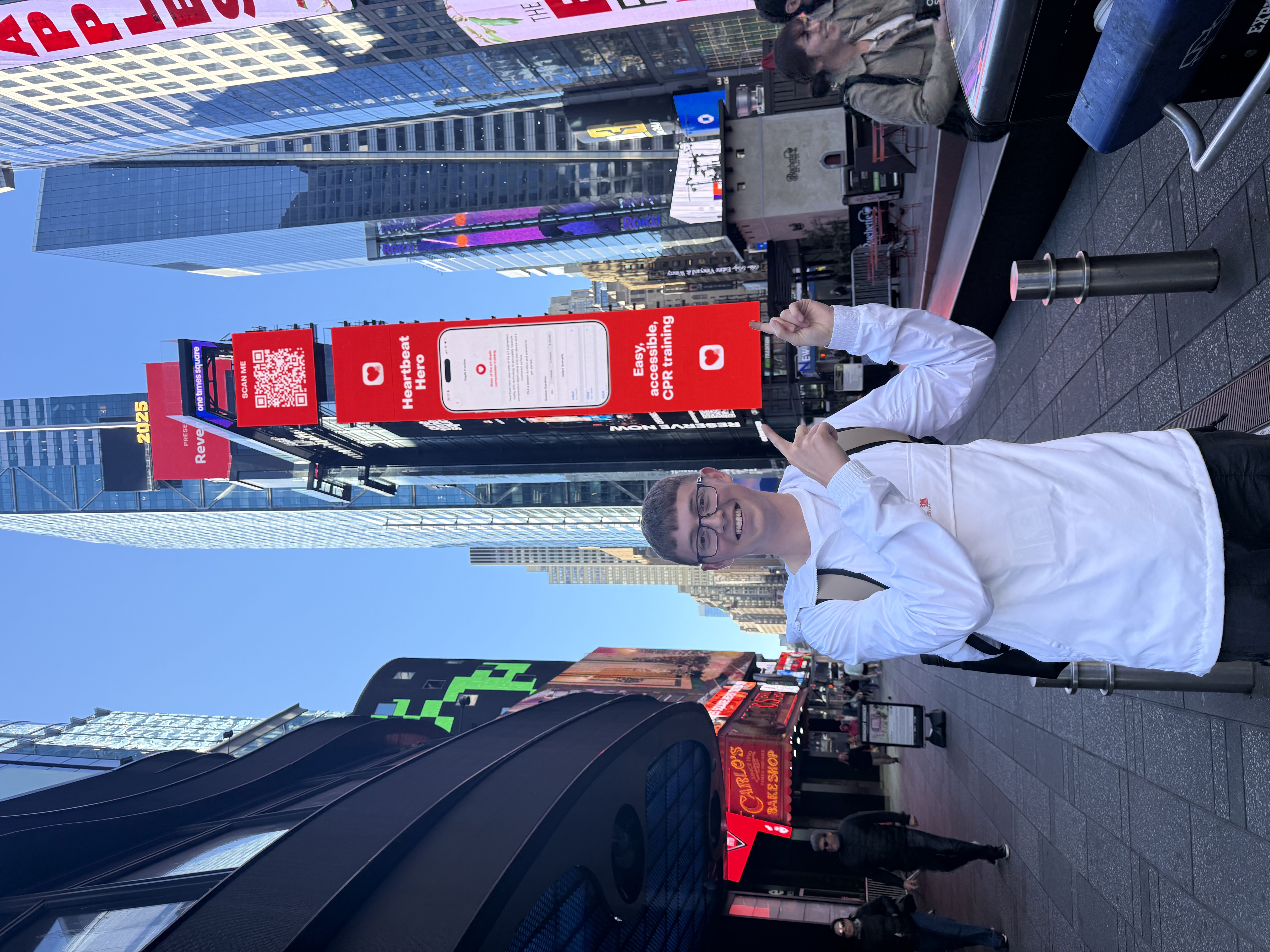 Aiden Forrest with Times Square Billboard